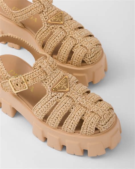 prada monolith crochet cage sandals|Prada shoes for women.